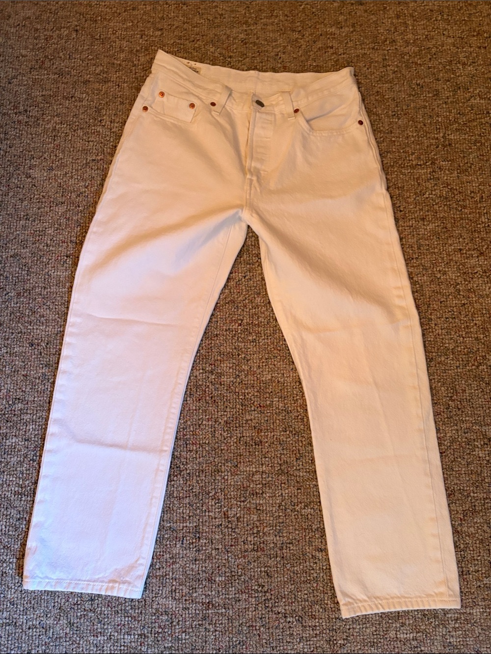 White Straight-Leg Jeans